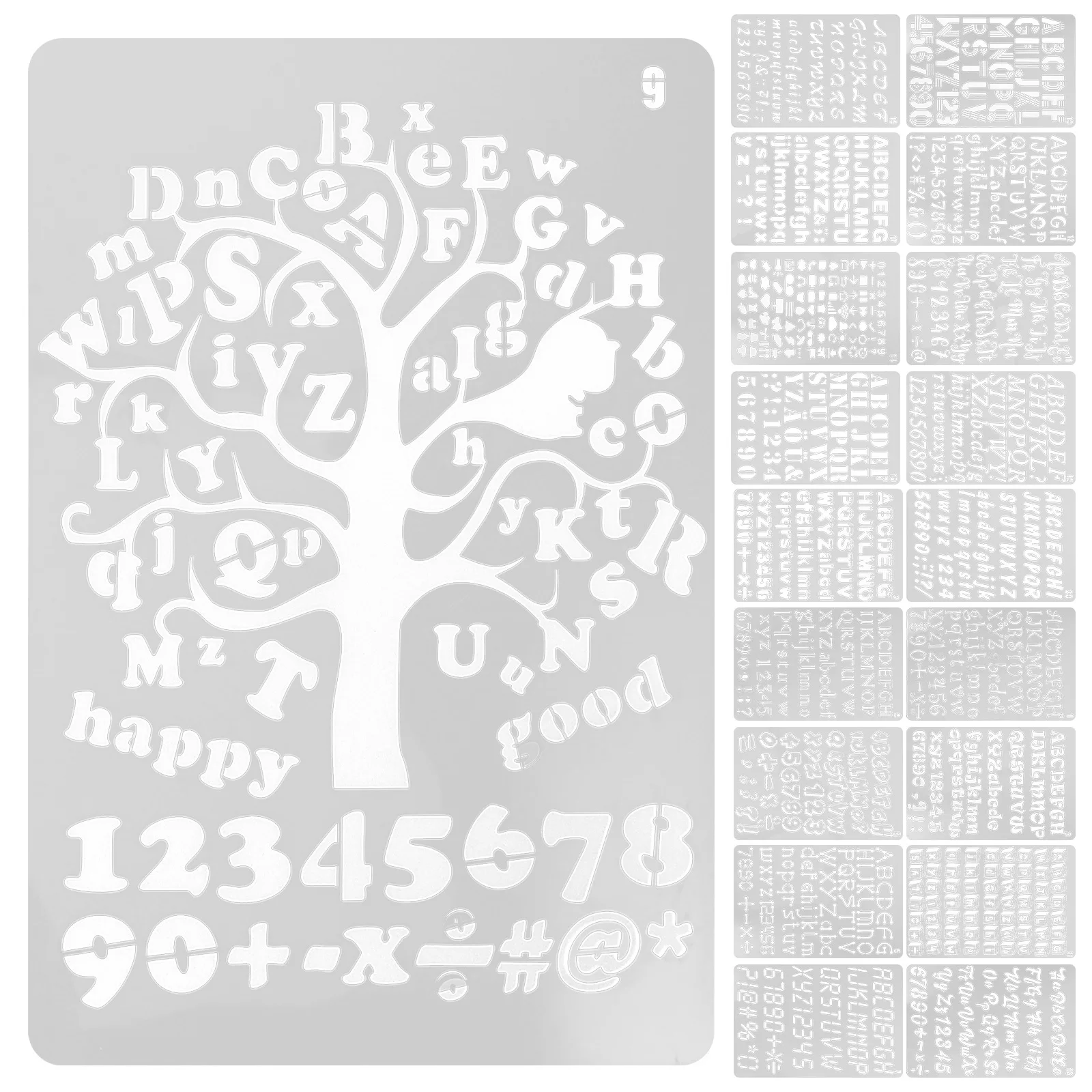 

20Pcs Reusable Painting Stencils Hollow English Letters Numbers Templates Flexible Washable DIY Craft Spray Paint for Walls Wood