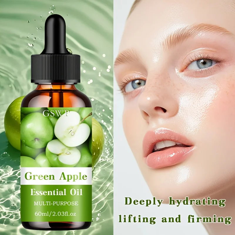 GSWP Green Apple Essential Oil Deeply Hydrates Hair, Face and Nails Lifts and Firms Skin Leaves Hair Silky and Glossy. 60/120ml