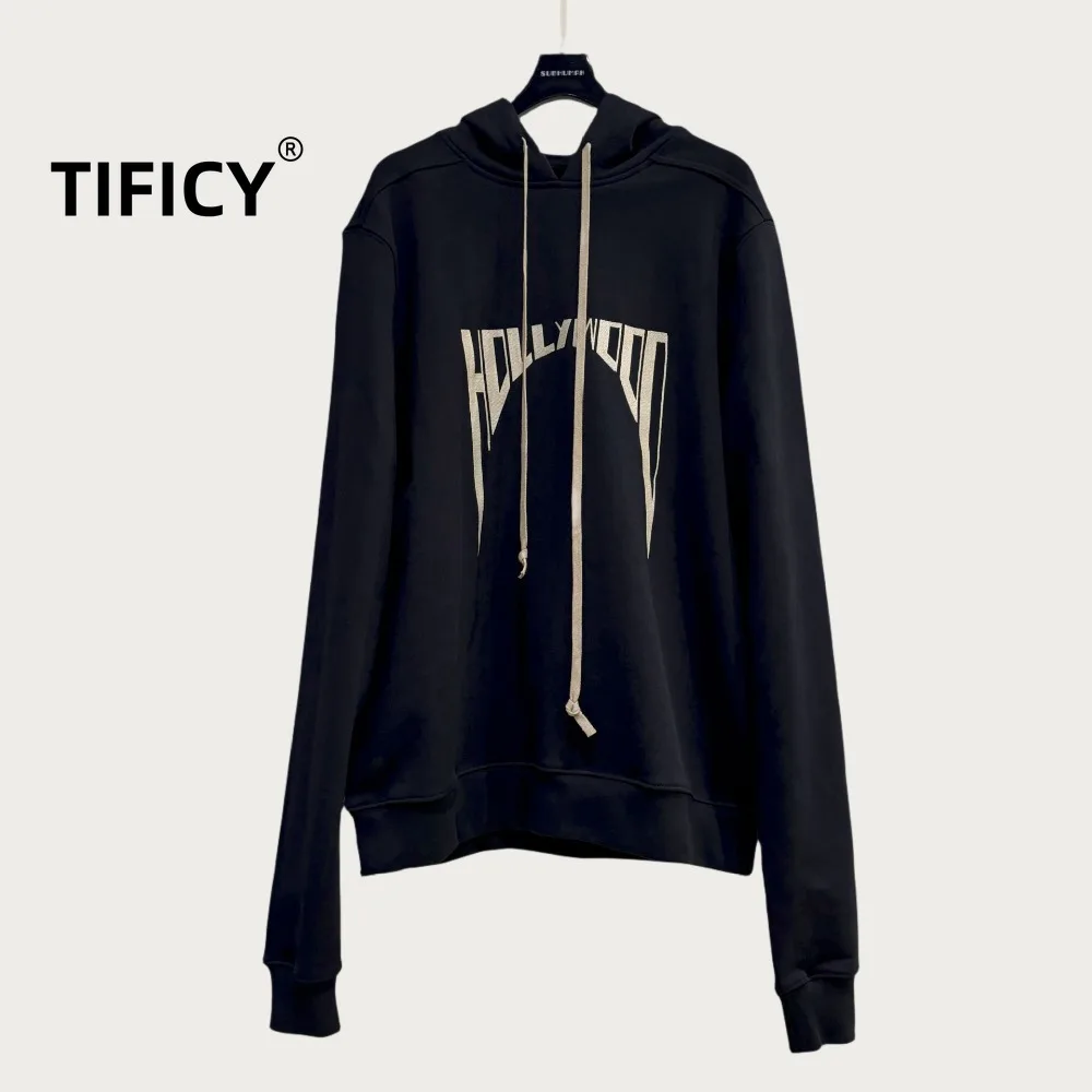 

High Street Ro Dark Style Hooed Sweatshirts Heavyweight Unisex Trendy Brand Printed Pullover Hoodies Sweatshirts Casual Tops