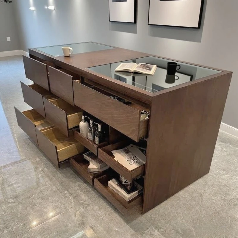 Clothing store Nakajima cabinet checkout page counter with glass ornaments jewelry display case flowing water table 4
