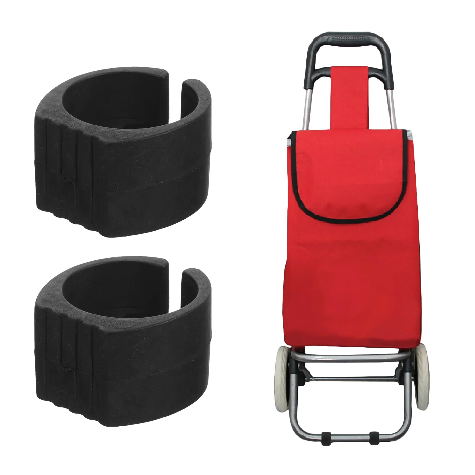 แผ่นกันลื่น 8 ชิ้น สำหรับรถเข็น รถเข็นของ แผ่นรองพับได้ อุปกรณ์เสริมสำหรับการช้อปปิ้ง