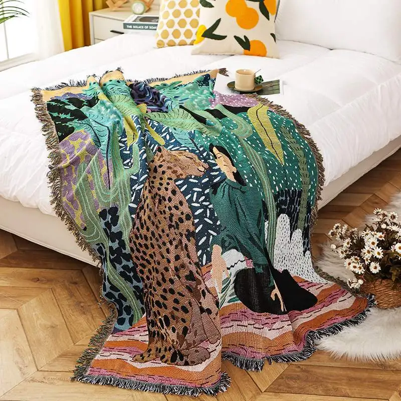 Gothic Thread Blanket Throw Tapestry Homestay Decoration Sofa Cover Picnic Camping Blanket Nap Leisure Bedspread Dropshipping