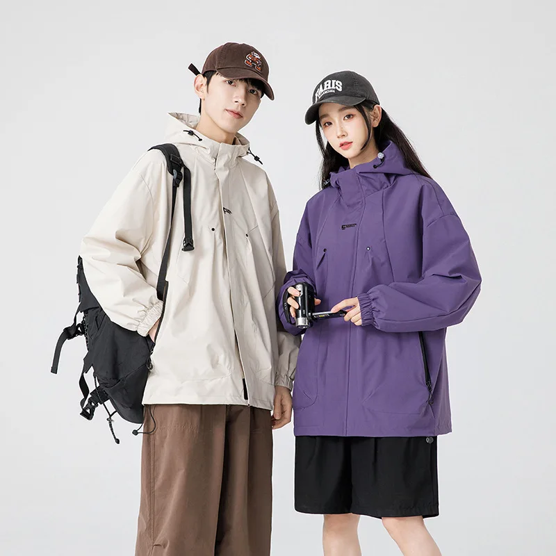 النمط الأمريكي الاعتداء البدلة سترة للرجال ربيع الخريف 2025 جديد في الهواء الطلق الترفيه المشي لمسافات طويلة دعوى فضفاضة عمال مقنعين سترة #4