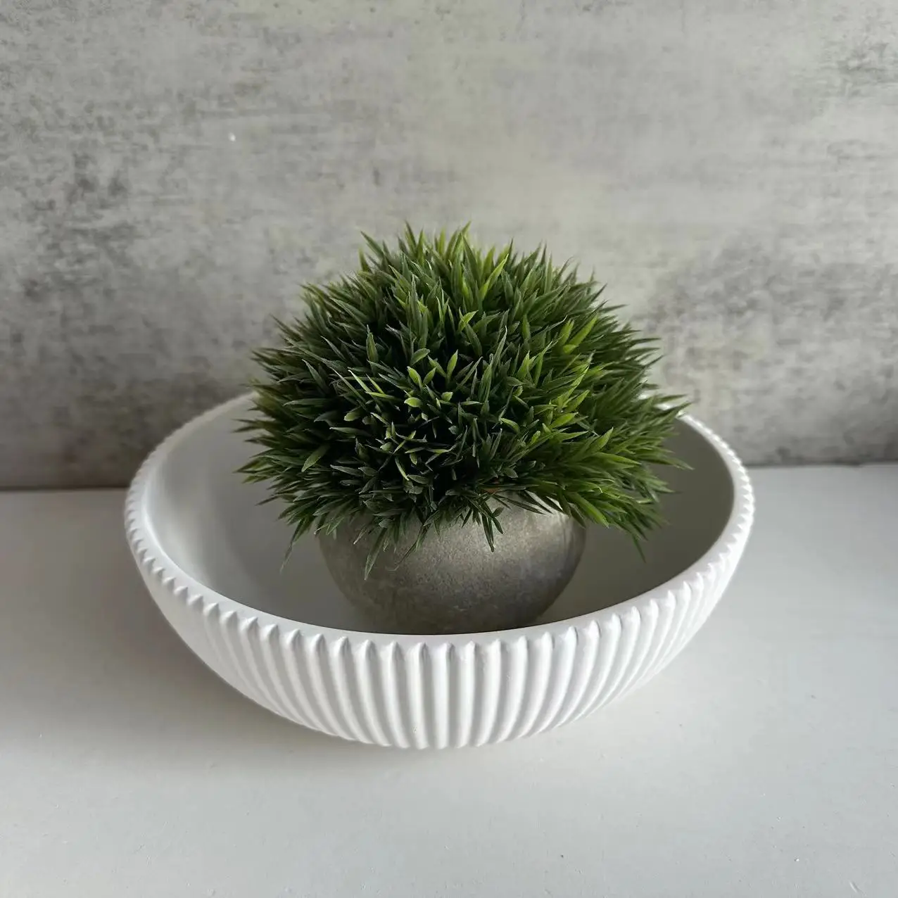 Large Capacity Bowl Candle Vessel Concrete Mold Home Garden Planters Storage Tray Silicone Mold Striped Concrete Cement Cup Mold