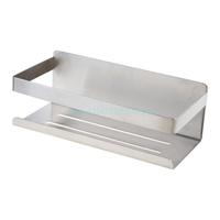 Kitchen Wall Mount Shelf Adhesive Self Adhesive Punch Free Spice Storage Rack Bathroom Stainless Steel Shampoo Organizer Holder