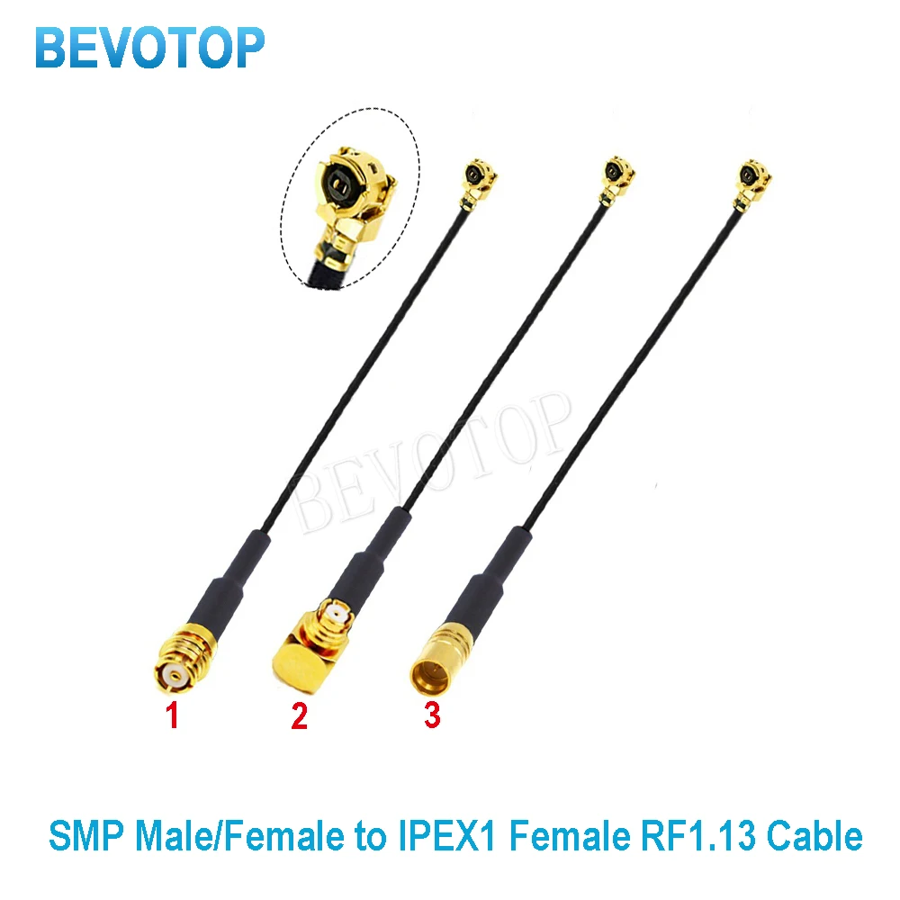 

10 шт./партия, коаксиальные удлинители BEVOTOP с SMP на IPX Jumper SMP Female / Male на u.FL IPEX1 Female RF1.13Cable RF