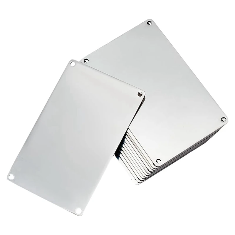 

WCS-12 Pcs 304 Stainless Steel Engraving Blanks, 3.4X2.1 Inch Rectangle Blank Tag Metal Stamping Blanks Pet Tags