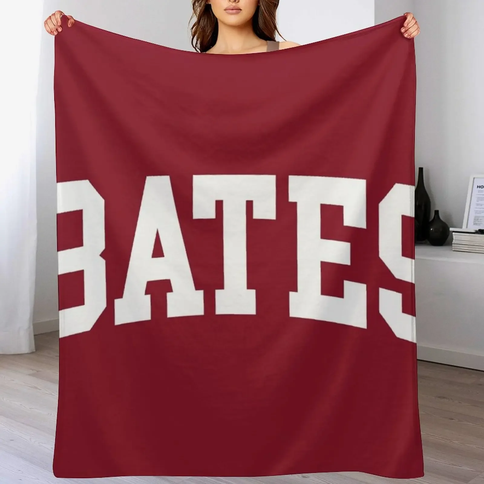 

bates - college font Throw Blanket Weighted Hairy Designers Flannels Blankets