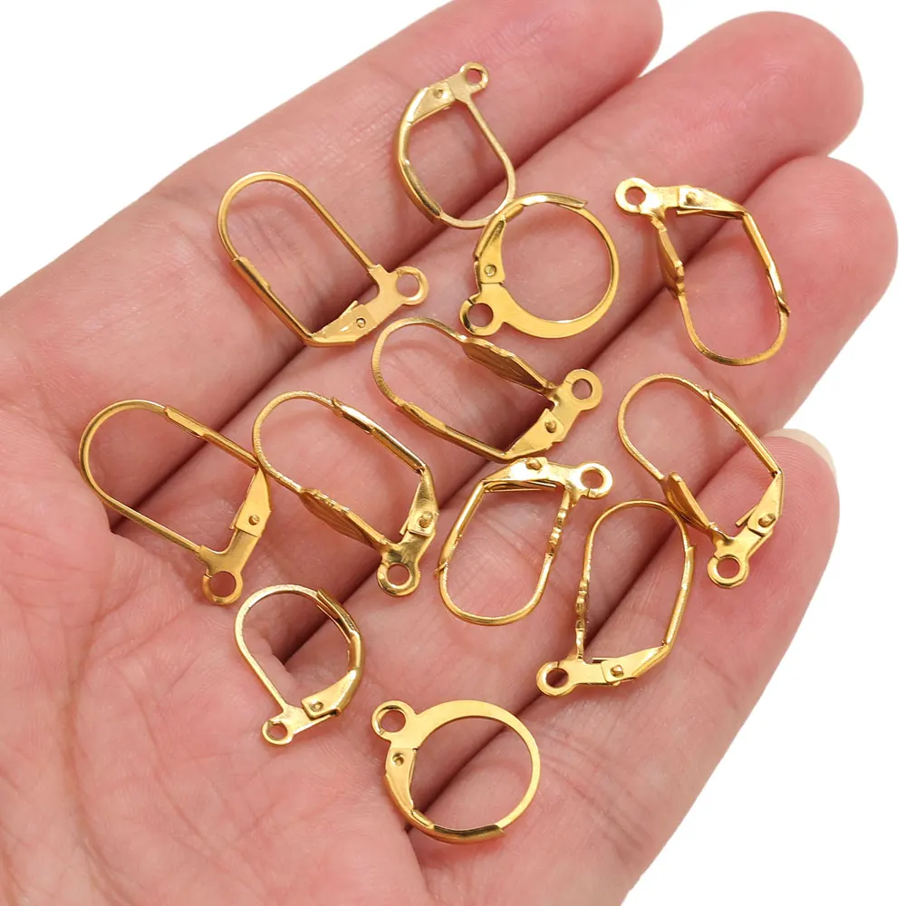 

20pcs Stainless Steel French Earrings Making Supplies DIY Earring Lever Back Ear Wire Hoop Earrings Connectors Jewelry Findings