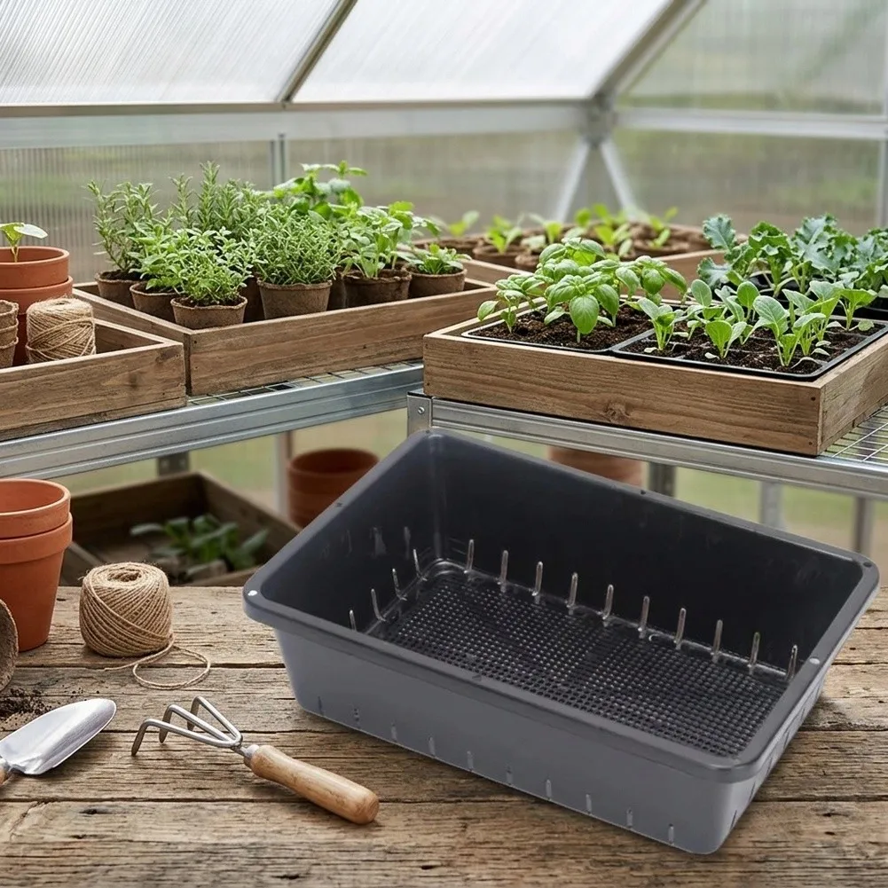 4Pcs Plant Starter Trays Growing Trays With Mesh Bottom For Sprouting Plant Tray For Indoor & Outdoor Gardening