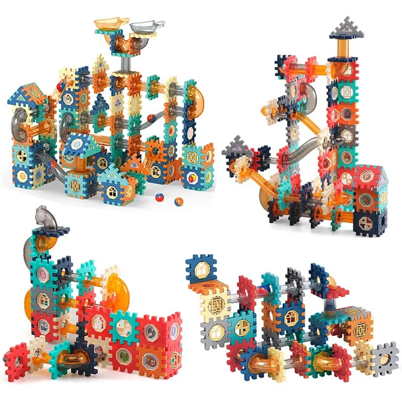 Pipeline Rolling Ball Building Block Set DIY Educational Assembly Bricks MOC Technocal Child Concentration Training Toy Gift