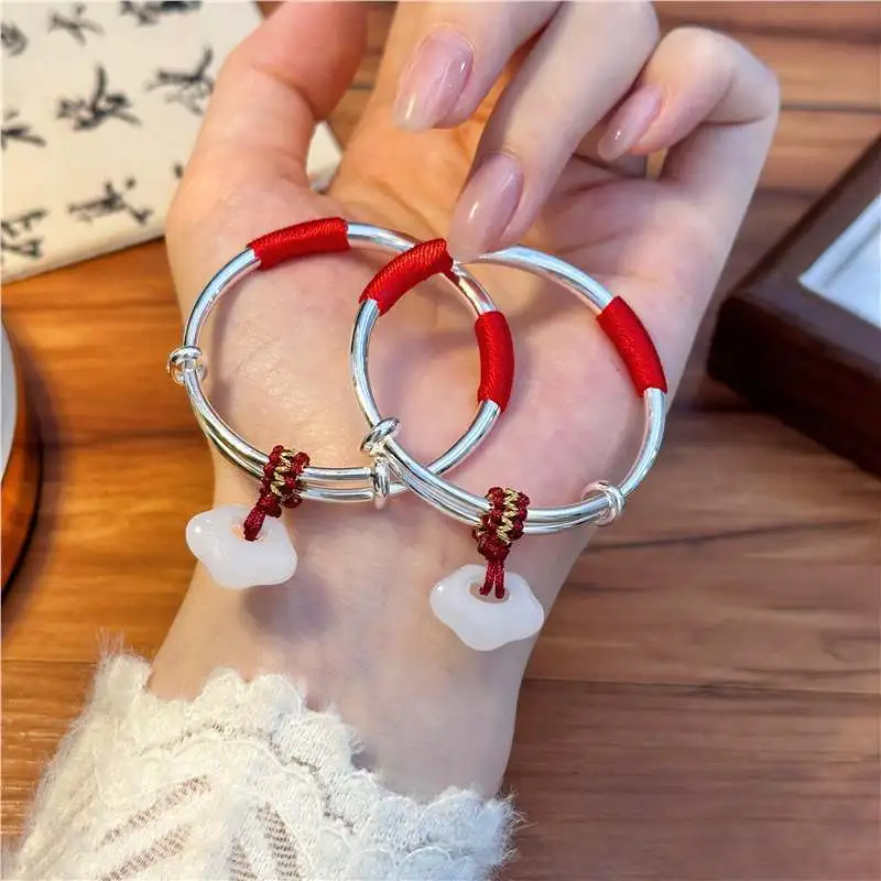 

Браслет S999 Твердый серебряный браслет Модная универсальная пара