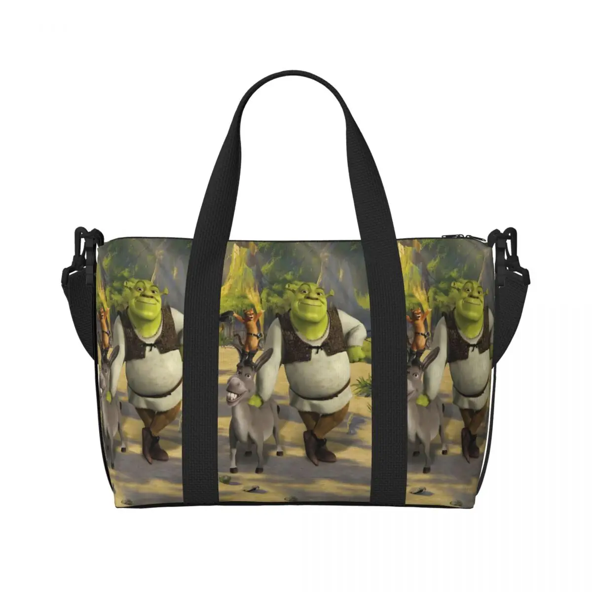 

Женская большая сумка S-shreks на заказ, большая вместительная дорожная сумка на плечо с забавными героями мультфильмов, пляжный спортзал