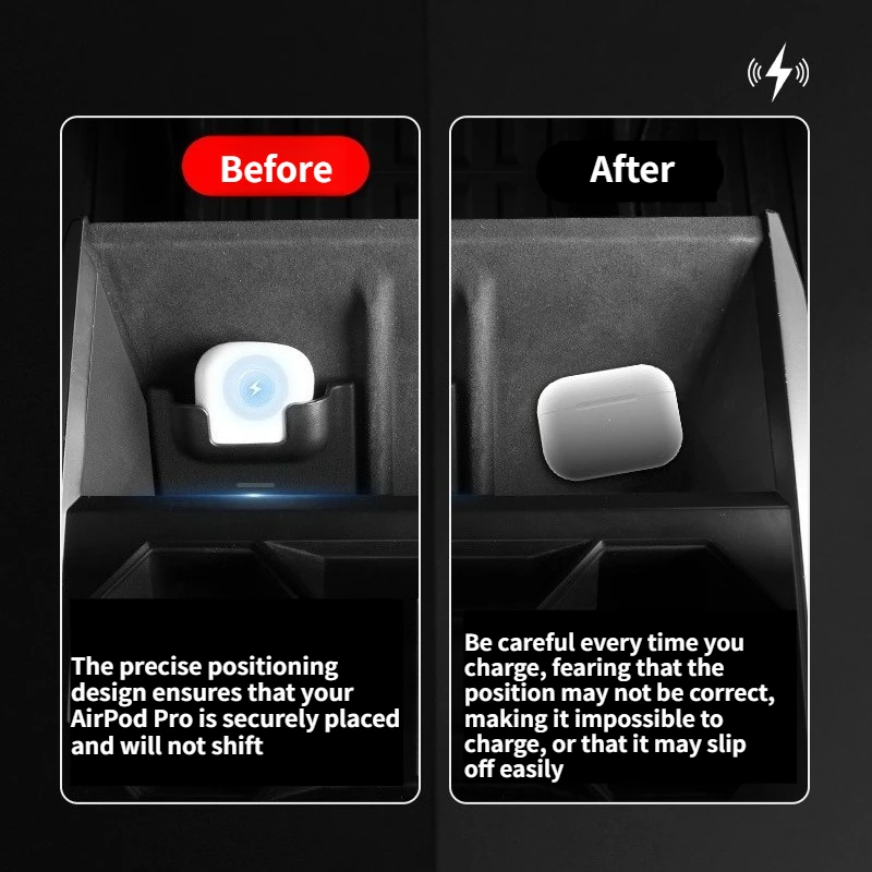 AirPod Pro بلوتوث حقيبة سماعة الاذن محدد ل تسلا Cybertruck 2024 2025 AirPod Pro شحن لاسلكي محدد ABS الملحقات