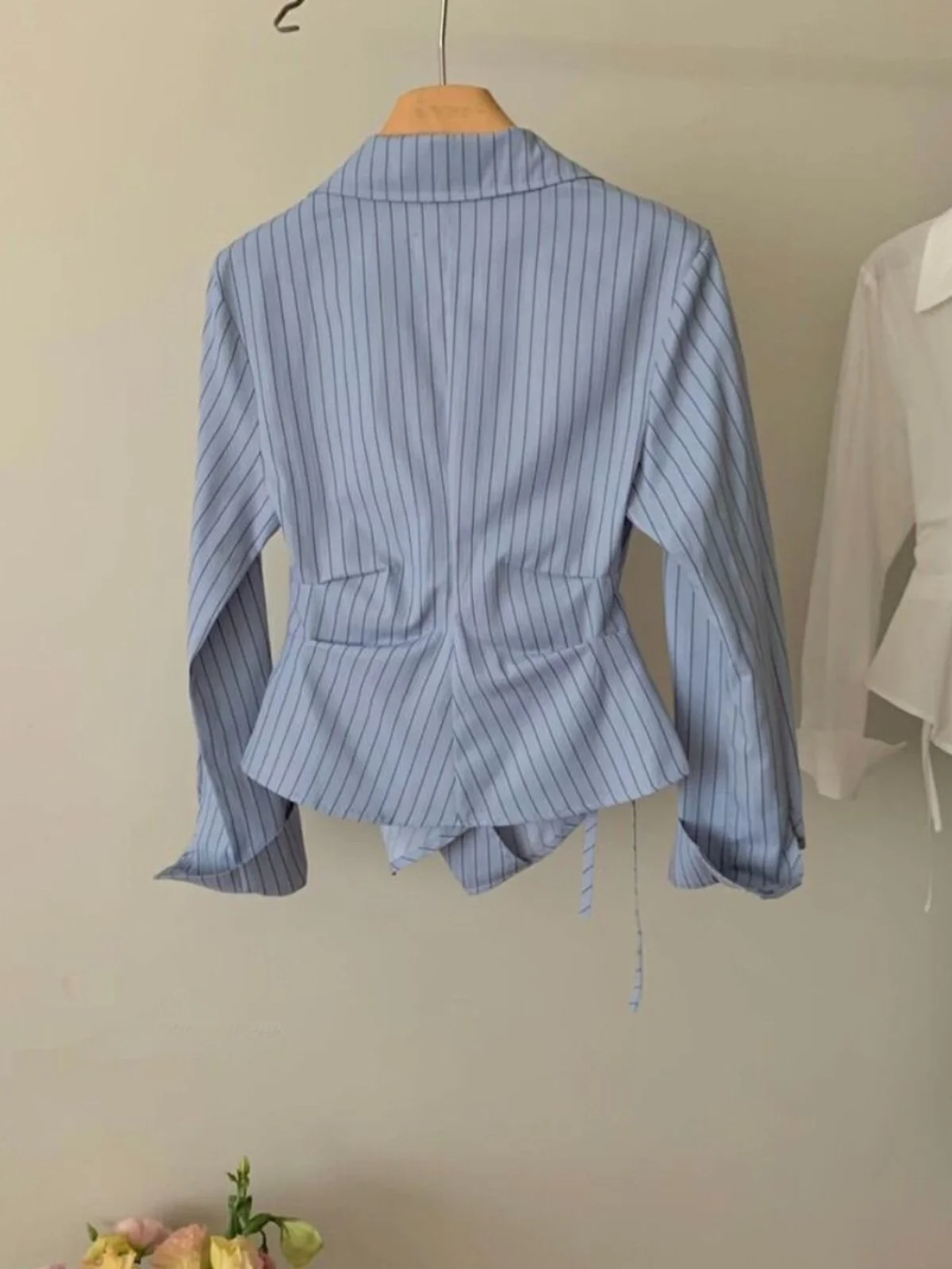 Plus Size Design Sense Asymmetrische taille Afslanken Gestreept Dames irt Lange Sve-kraag Faionable Nieuw 2024