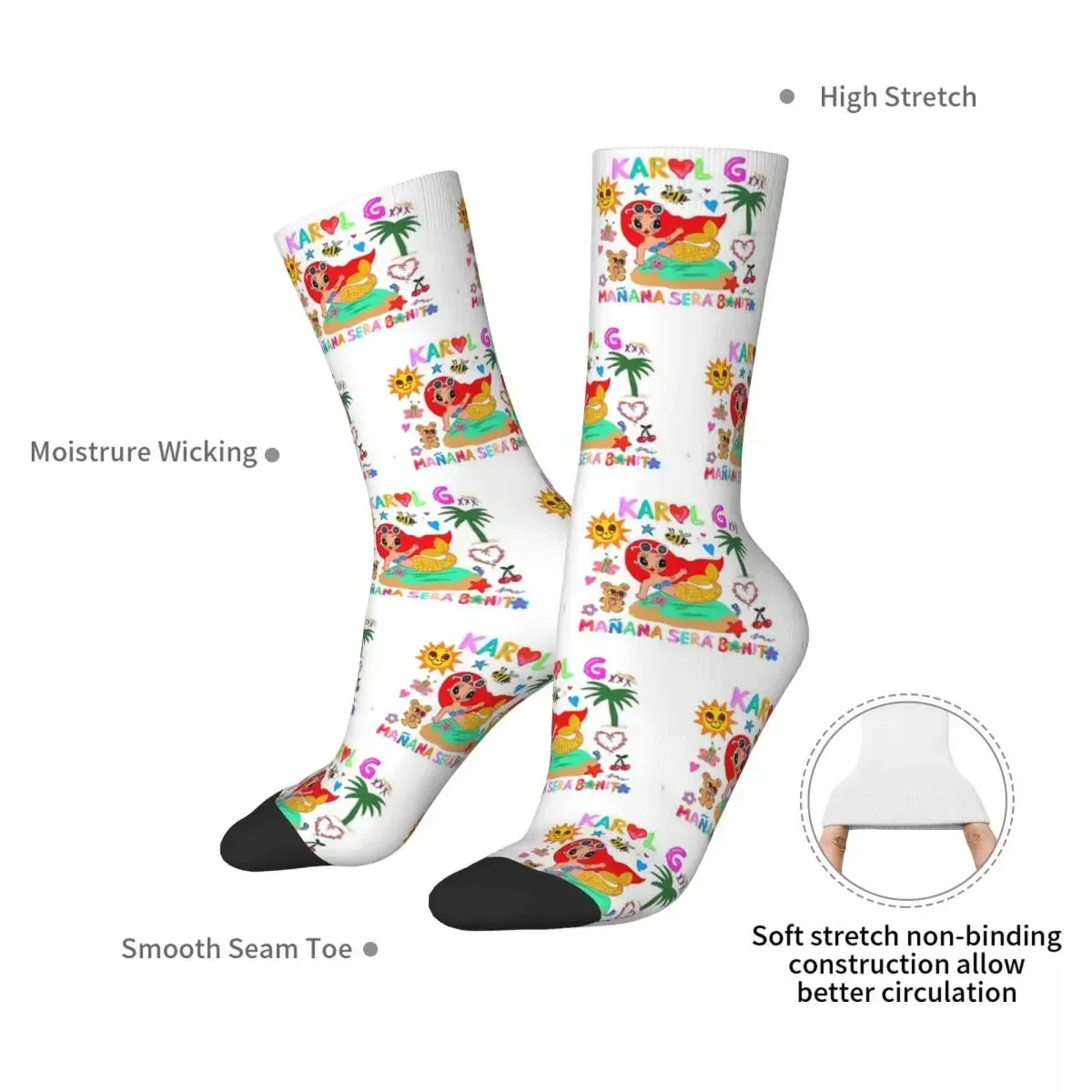 Manana Sera Bonito Karol G Socks Harajuku High Quality Stockings All Season Long Socks Accessories for Unisex Birthday Present