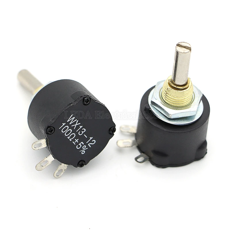 1PCS WX13-12 Single Turn Wire Wound Potentiometer Motor Speed Regulation 1K 2K2 4K7 10K 100 ohms Highly precise Power 1W