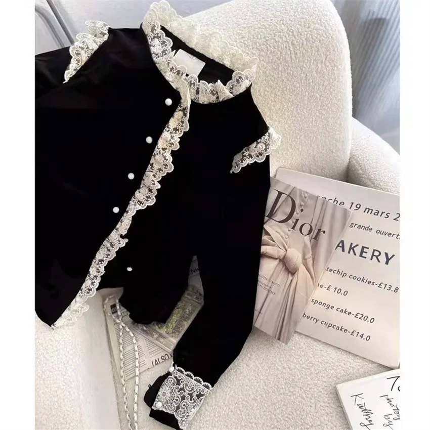 جديد أزياء المرأة الذهب المخملية بلوزة كل مباراة الإناث طويلة الأكمام زر متابعة قميص كبير الحجم سويتي فتاة بلوزات من الدانتيل للمرأة 2531 #4