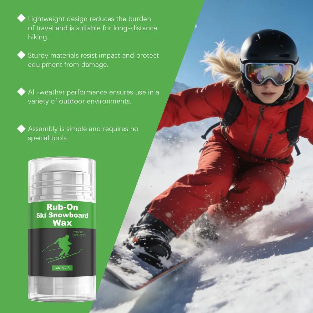 30g Ski Snowboard Wax Rub-on Ski Wax Keeps the Base Smooth,Reduces Scratches, Provides Long-lasting Protection