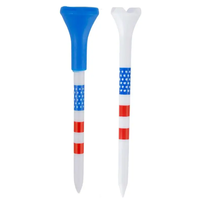 

3-1/4 Inch Golf Tees 50pcs Stars And Stripes DesignGolf Tees Sturdy Stable Professional Patriotic Low Friction Golf Tees Stars