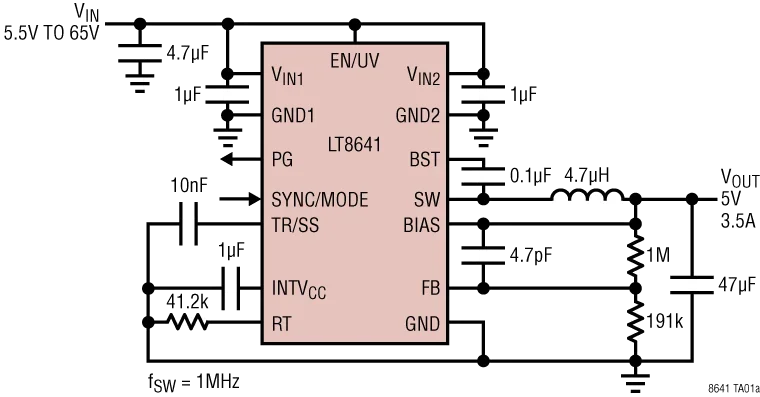 LT8641EUDC LT8641IUDC LT8641HUDC LT8641 - 42V, 5A Synchronous Step-Down Silent Switcher with 2.5uA Quiescent Current