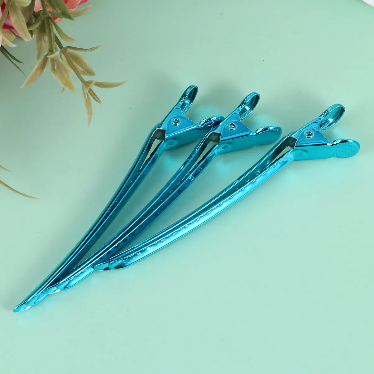 12Pcs Hair Fixing Clips Stainless Steel Salon Clips Hair Styling Sectioning Clamps for Coloring Cutting Dying Home Use Travel
