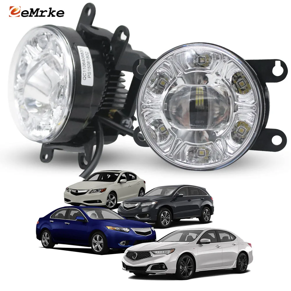 For Acura TSX '11-'14 RDX '10-'18 TL '12-'14 TLX  '18-'20 ILX '13-18 LED Fog Lights DRL Dot. CE. E-mark 18W Car Fog Driving Lamp