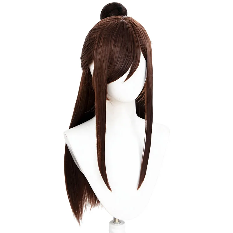 Game Ace Attorney Ema Skye Cosplay Wig Brown Long Synthetic Hair Hat Glasses For Women Men Halloween Costume Party Carnival Prop