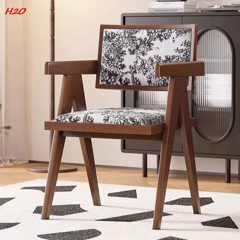 H2O French Vintage Dining Chair Home Restaurant Single Sofa Chair Internet Celebrity Designer\'s Medieval Chandigarh Chair Hot