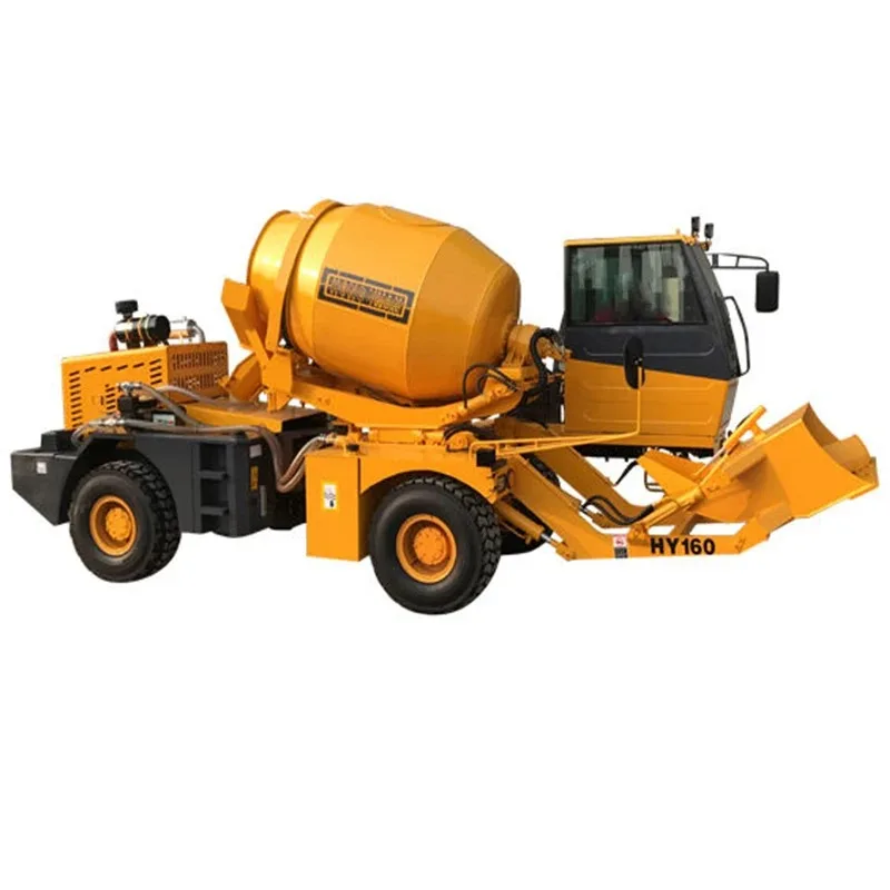 China 1.6CBM Concrete Pump Small Mobile Concrete Mixer with Hydraulic Pump Concrete Mixer