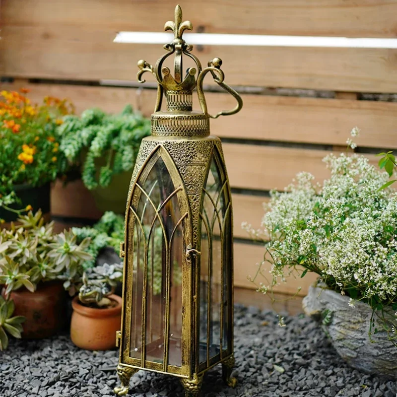 Garden Outdoor Morocco Storm Lantern Floor-Standing Landscape European Style Courtyard Ambience Light Decoration