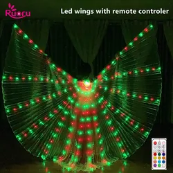 Ruoru Super Wings with Remote Controler RGB Adult Led Wings Belly Dance Isis Wings for Party Christmas Halloween Carnival