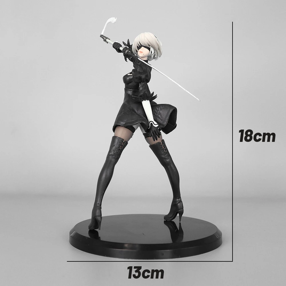NEW 18cm Yorha 2B Black Anime Figure Collectible Action Figures Model Doll Gift view 6
