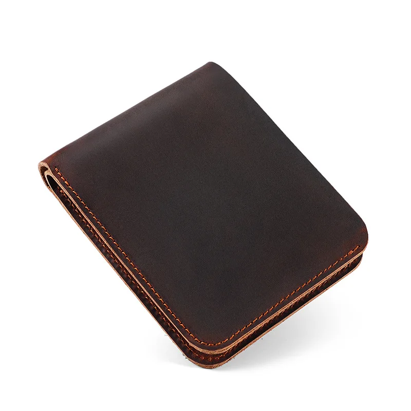 Genodern Crazy Horse leather wallet men's leather horizontal wallet