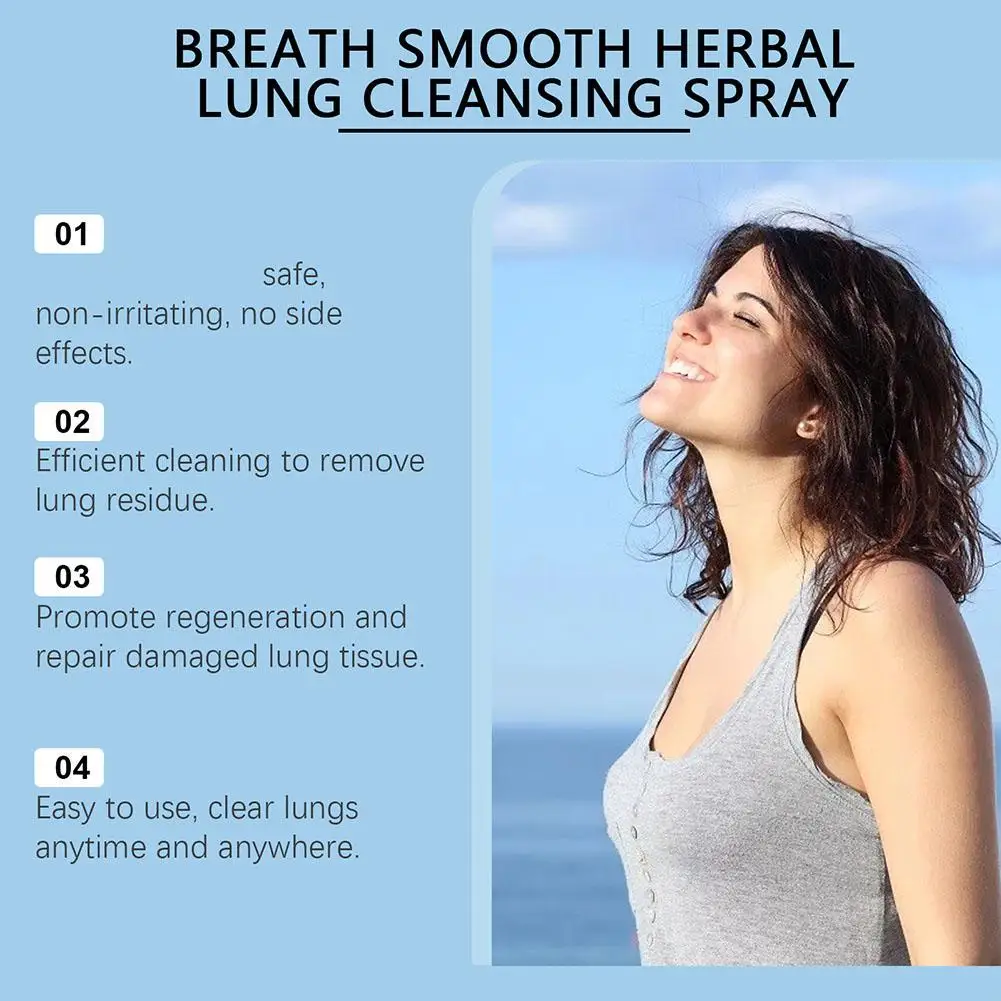 30ML Herbal Lung Cleansing Repair Spray Natural Nasal Nose Breath Cleaning Care Relieve Respiratory Discomfort