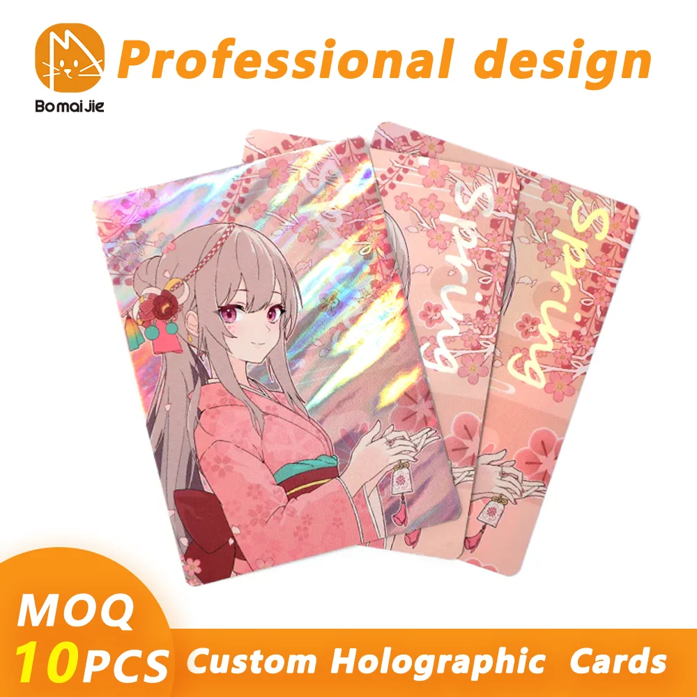 10pcs Custom Holographic Trading Cards Personalized Custom Artist Idol Game Anime Cards Rainbow Card Tcg Character Trading Cards