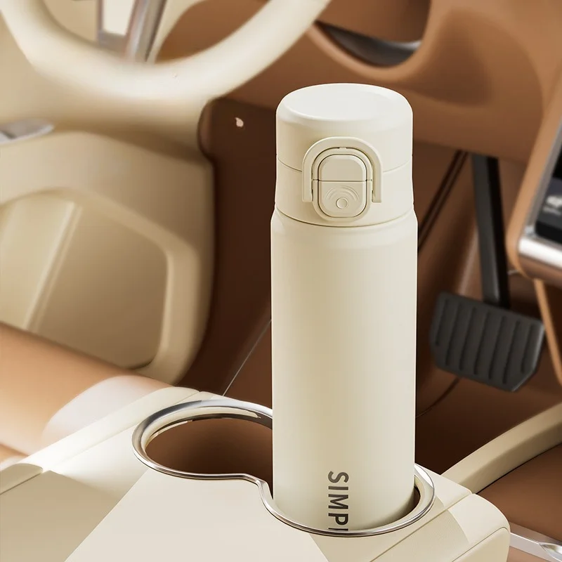 Large‑capacity 316 Stainless Steel Travel Tumbler Dual‑drink Design Pop‑up Thermos Cup with Straw Portable Insulated Water Mug