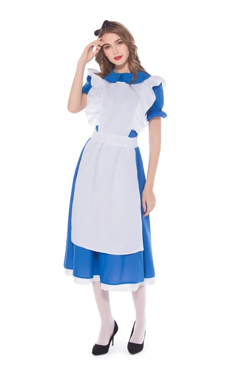 Halloween Purim Volwassen Anime Alice In Wonderland Avonturen Feest Verkleed Outfits Vrouwen Sissy Meid Lolita Cosplay Kostuumjurk