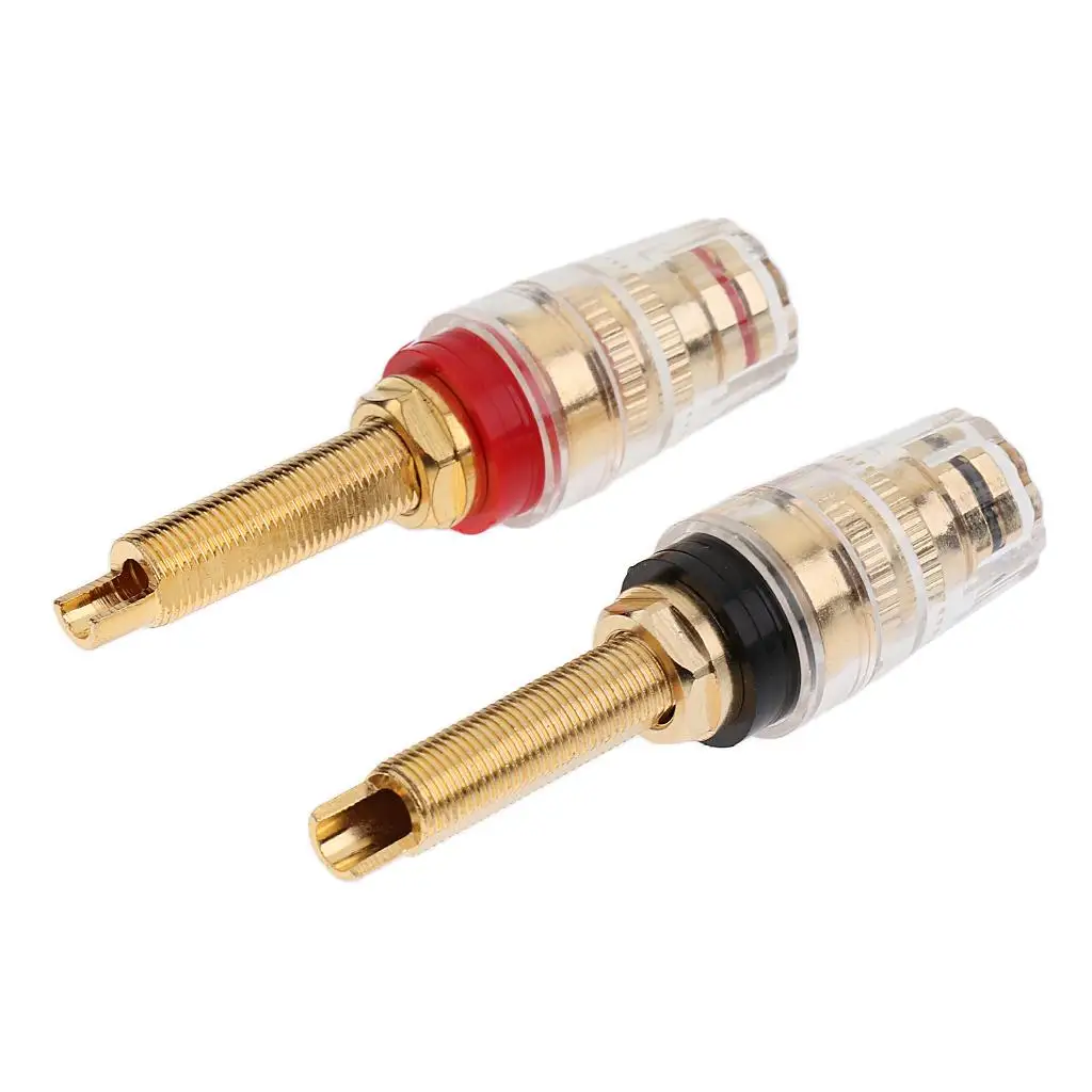 2Pack 4mm Banana Connector Binding Post Plug for Speakers Terminal