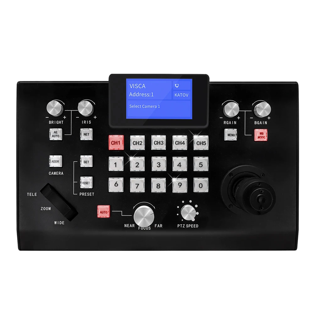 JJTS KATO 5 Channels LCD Display PTZ Video Conferences Camera Keyboard Rs232 Joystick Controller
