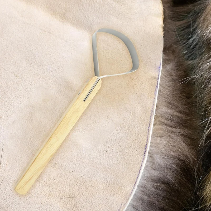 

Skinning Tool 3Pcs Hide Scraper Fleshing Tool Fleshing Knife 11.2in Long Handle Fleshing Knife