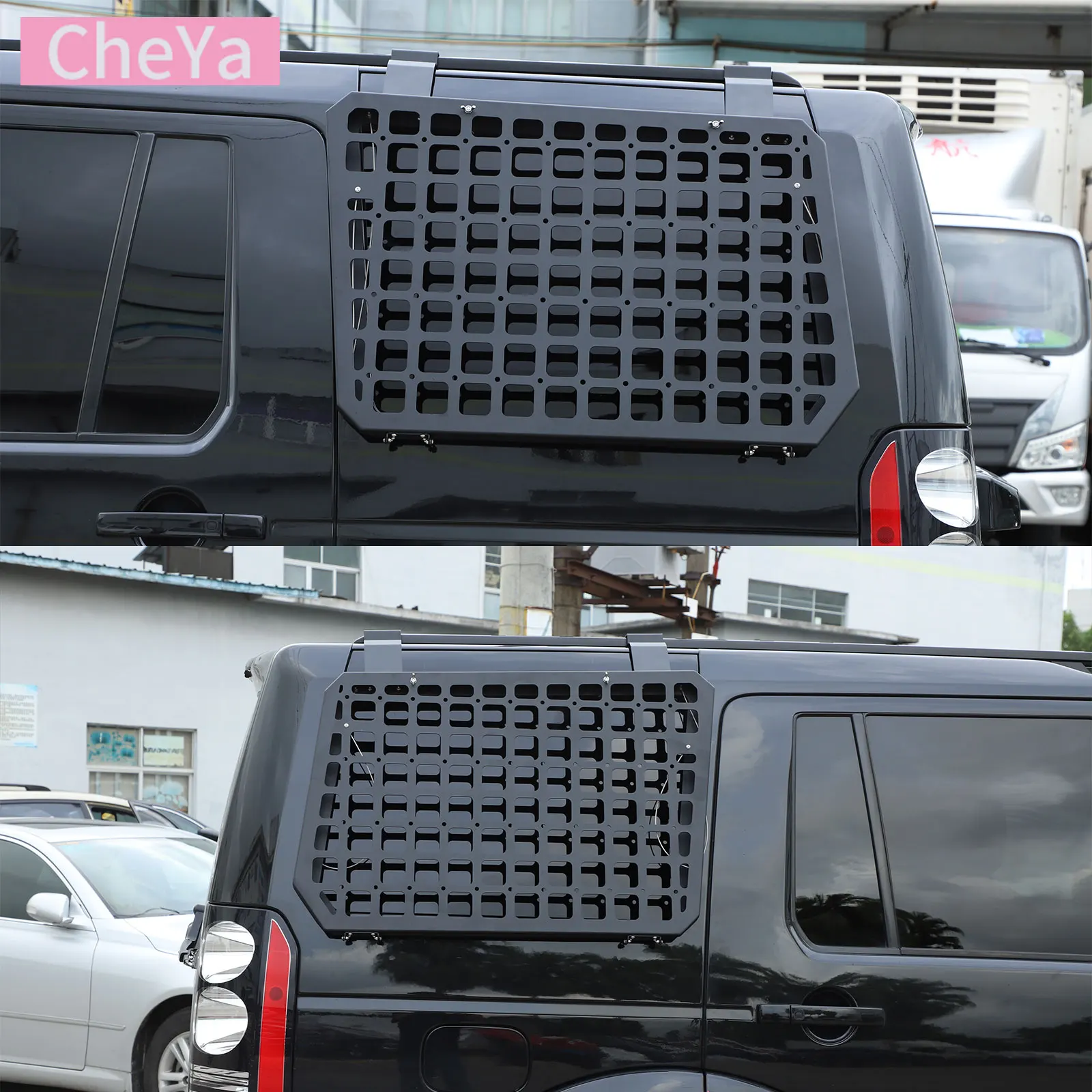 For Land Rover Discovery 4 LR4 2010-1016 Foldable Frame Car Rear Window Glass Armor Shelf Storage Racks Exterior Modification