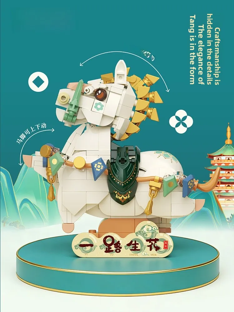 Creative Museum Three-Colored Glazed Ceramic  Puzzle Decoration Rotatable Assembly Gift Festival Supplies Animal Shape
