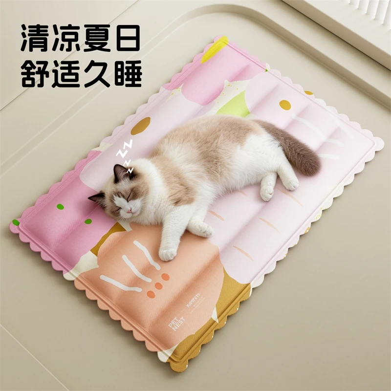 Sakura Cooling Cat Bed Thickened Summer Sleeping Mat For Cats And Kittens Cozy Nap Pad For Home Living Room Balcony Cute Gift
