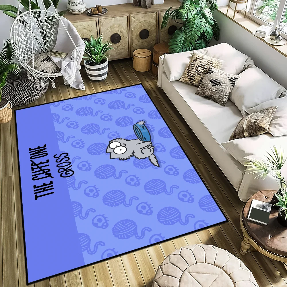 Door Mat Anti-Slip Kitchen Bedroom Handmade Tufted Cat Rug Cute Carpet s-Simon Living Cartoon Room Entrance Decoration