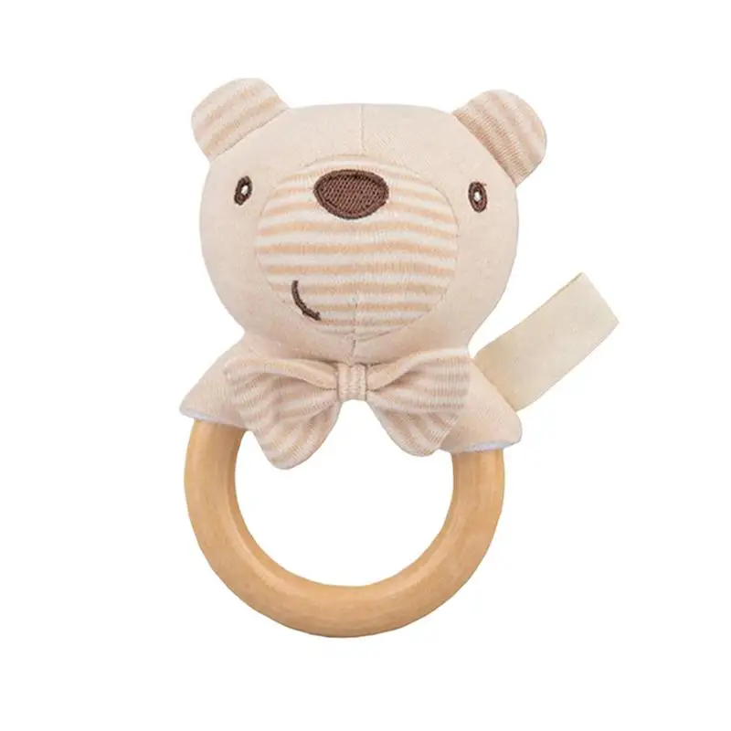 Sonajero de ganchillo para bebé, juguete mordedor de madera sin BPA, sonajero de conejo para roedores de madera, juego móvil para bebé, gimnasio, juguetes musicales educativos para recién nacidos