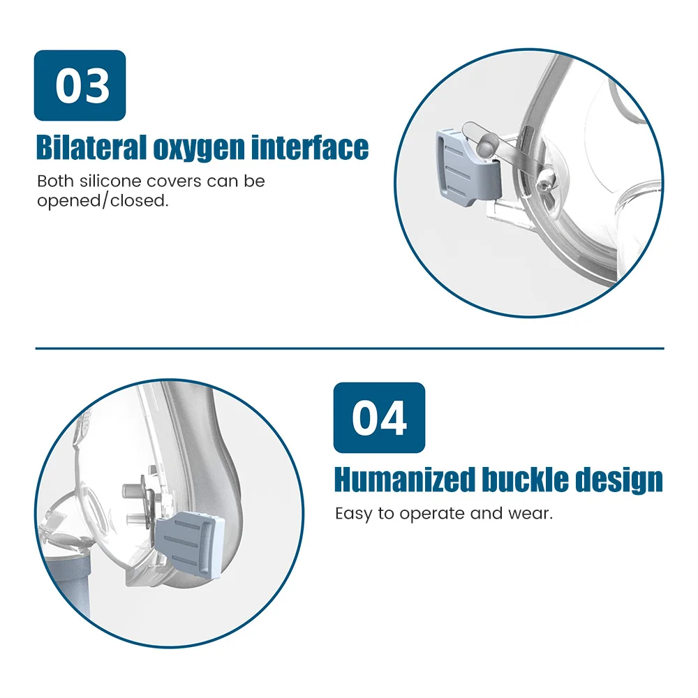 قناع الوجه الكامل CPAP Auto CPAP BiPAP مع عصابة رأس تستخدم لوسادة السفر النوم المعونة مكافحة توقف التنفس الشخير الطبية الهواء التنفس #5