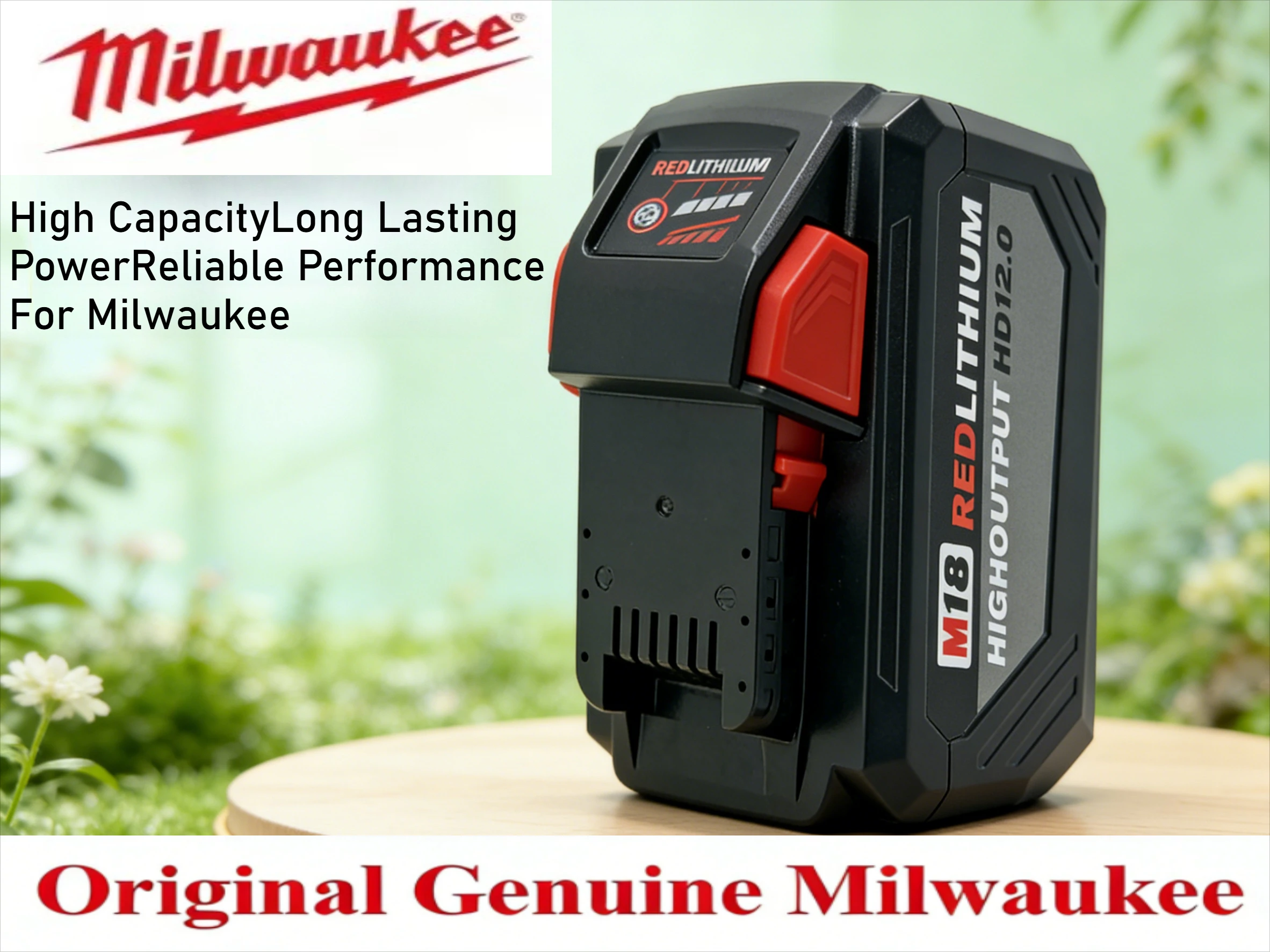 

M18 18V 12.0Ah High Output Battery for Milwaukee 48-11-1850 48-11-1815 Long Lasting for Jobsite Cordless Tools