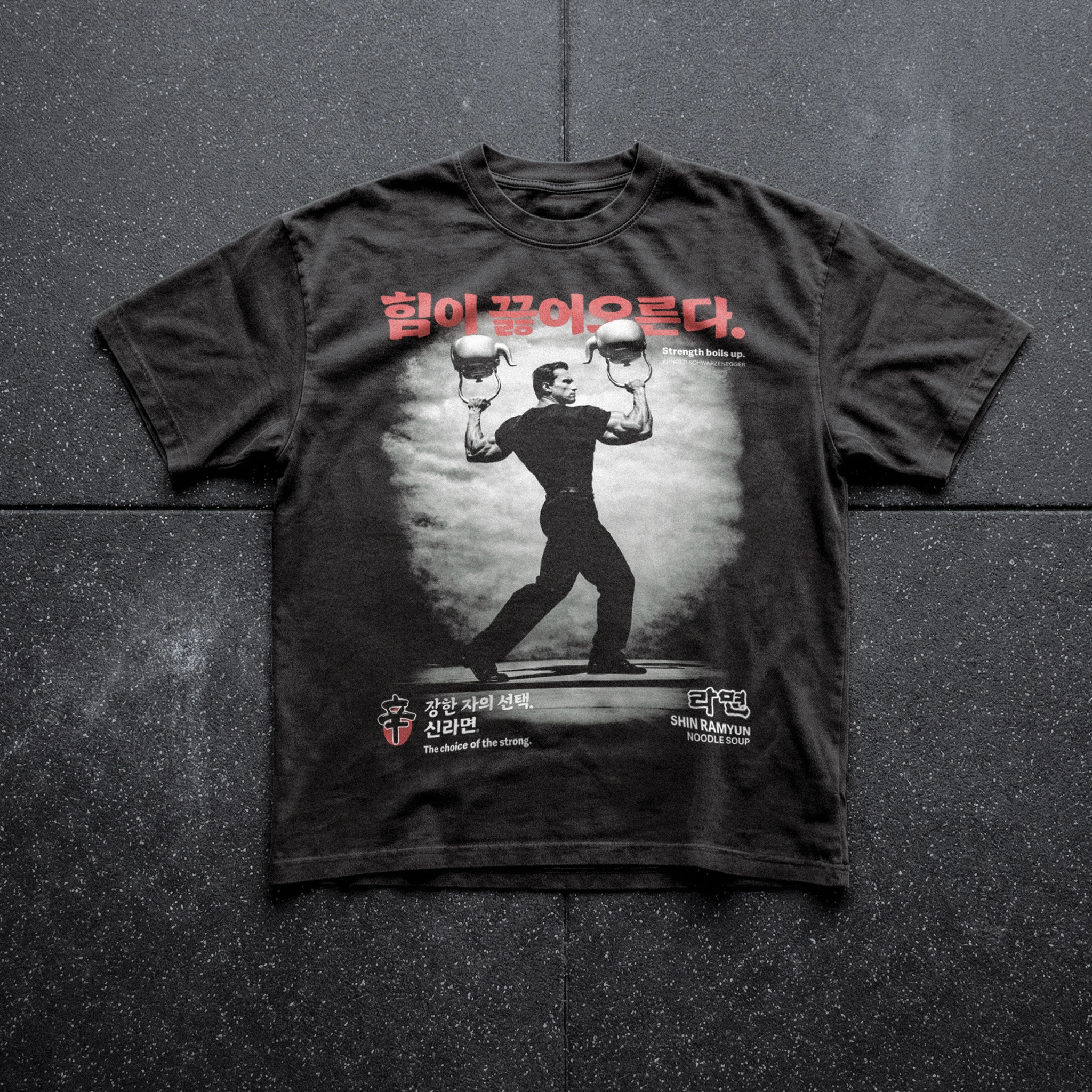 Shin Ramyun 'Strength Boils Up' Graphic T-Shirt Cotton Men Women Streetwear Tee