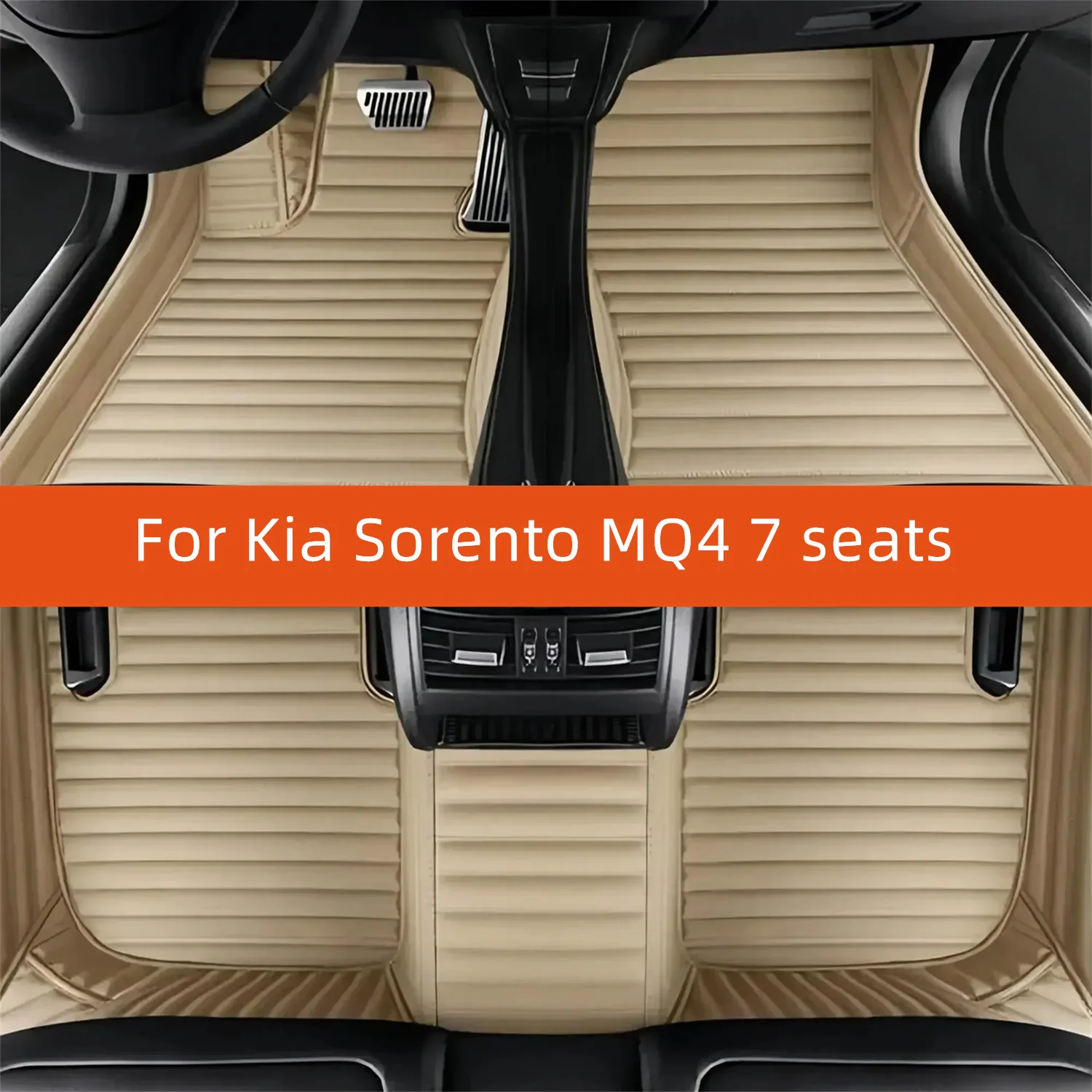 

Custom Leather Car Floor Mat For Kia Sorento MQ4 7 seats 2024 2025 2026 2027 Car Mat Interior Accessories